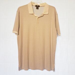 3/$15 Calvin Klein White w/ Gray Stripes Polo sz L